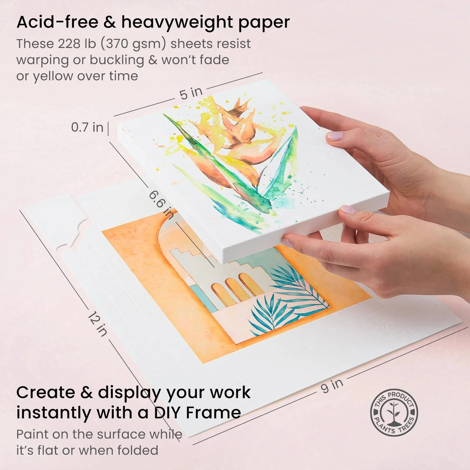 Arteza Watercolor Drawing Art Set, Woodless Watercolour Pencils & Foldable Canvas Paper Bundle - Image 3