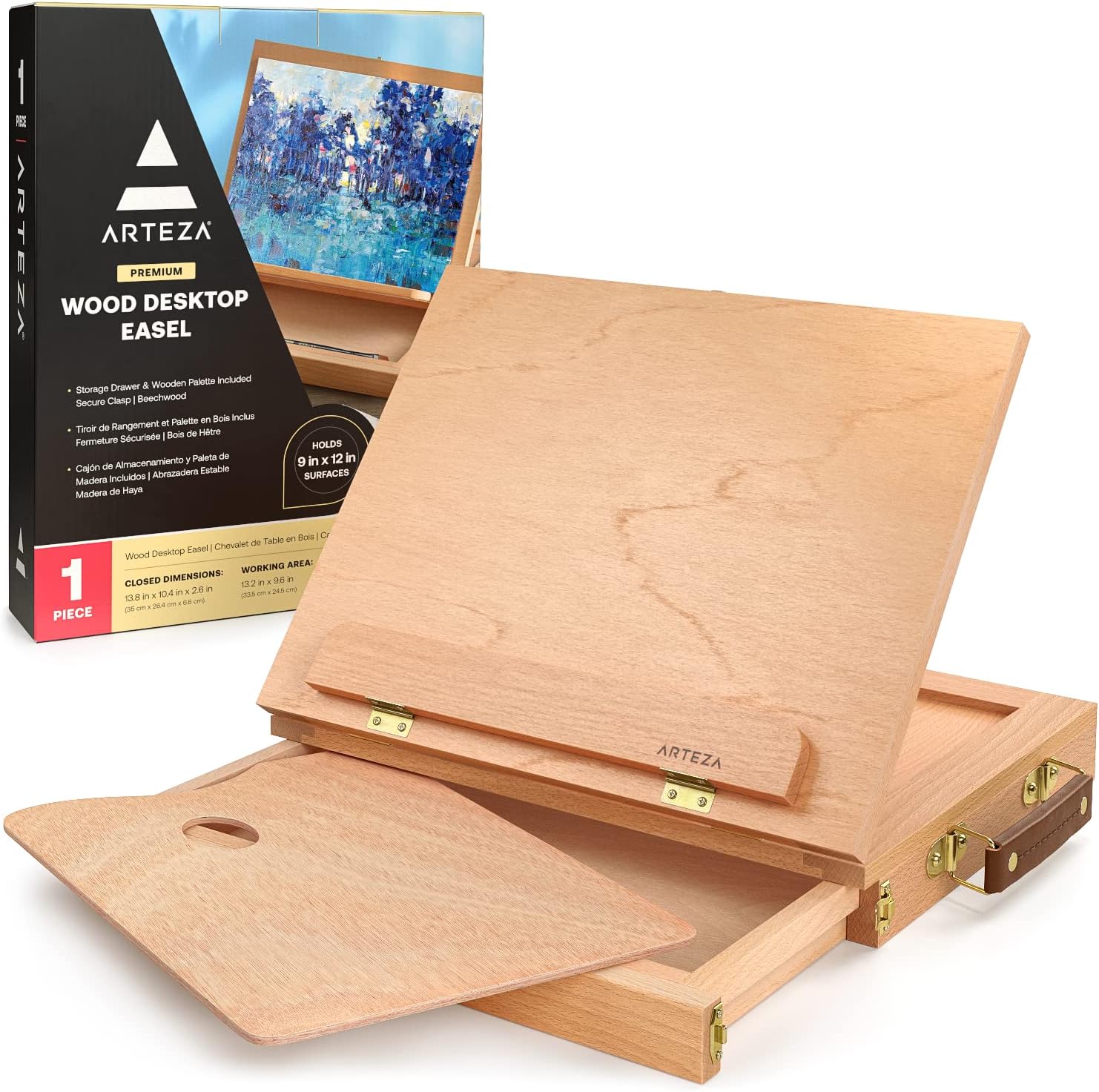 Arteza Wooden Desktop Easel with Drawer and Palette