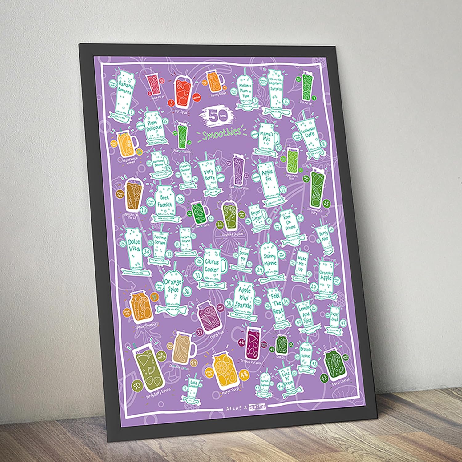 Atlas & Green 50 Smoothies to Make Scratch Off Poster - Image 3