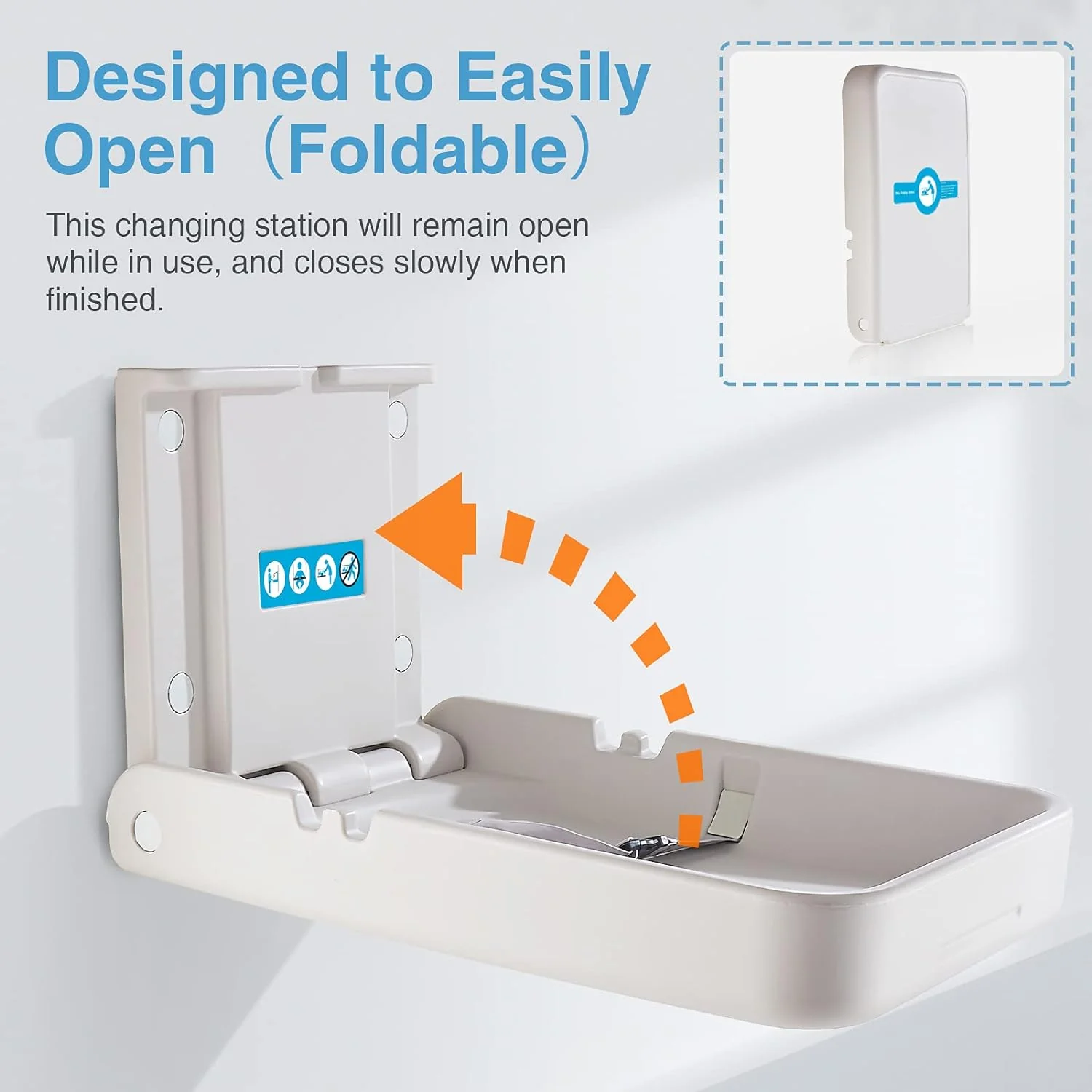 Baby Changing Station - Vertical Wall Mounted Changing Table - Commercial or Domestic - Image 3