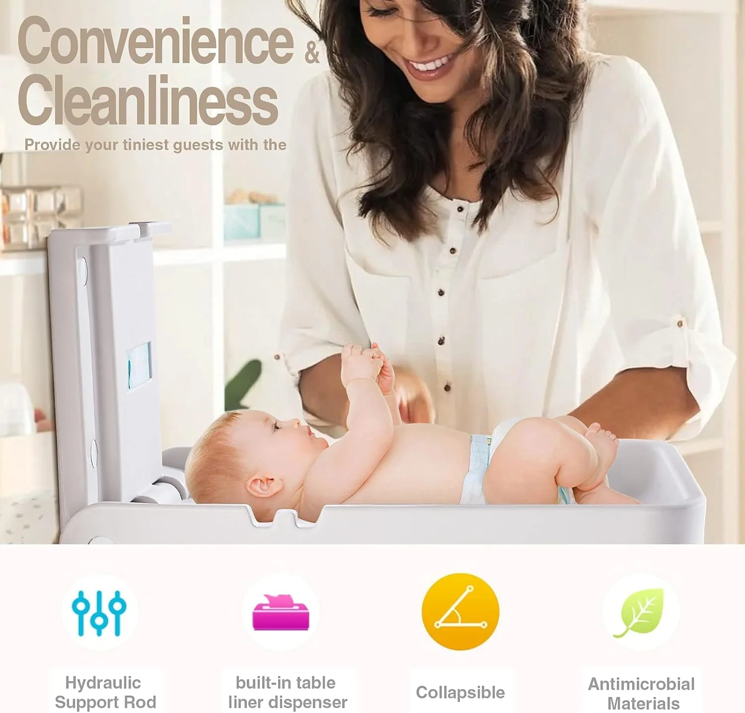 Baby Changing Station - Vertical Wall Mounted Changing Table - Commercial or Domestic - Image 5