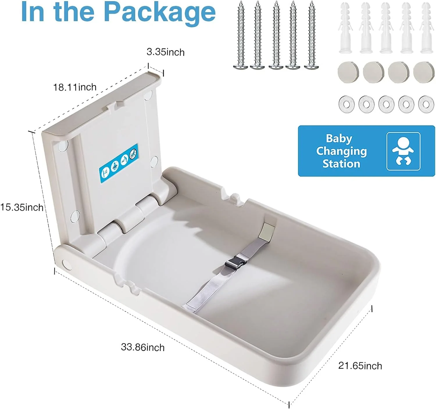 Baby Changing Station - Vertical Wall Mounted Changing Table - Commercial or Domestic - Image 6