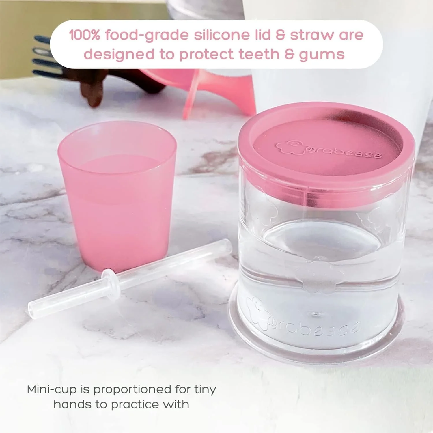 grabease Convertible Training Cups for Babies – BPA-Free (Blush) - Image 5