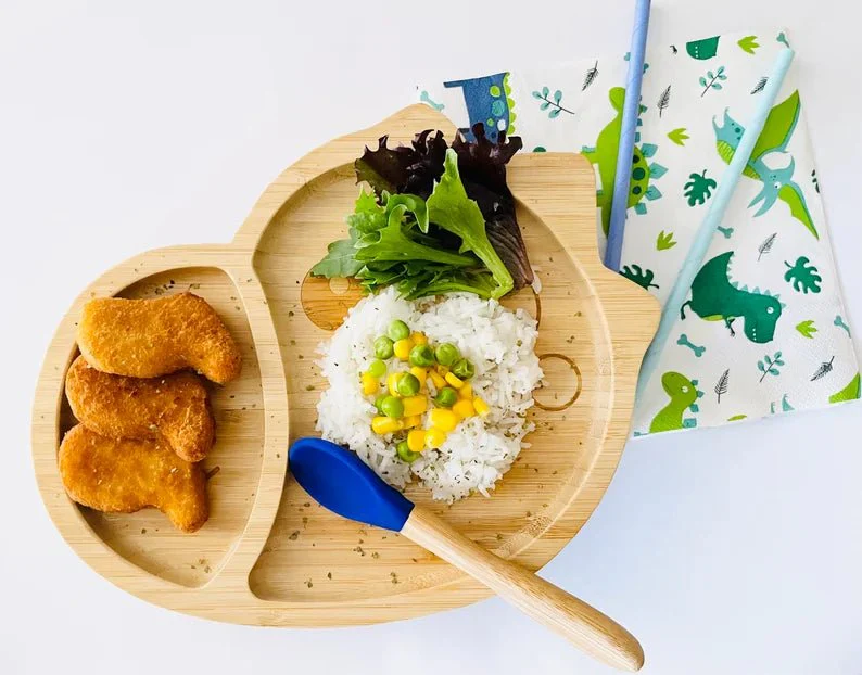 Baby & Toddler Dinosaur Shaped Bamboo Suction Plate - Image 4
