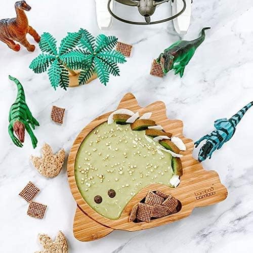 bamboo bamboo Baby and Toddler Suction Plate - Green Dinosaur - Image 4