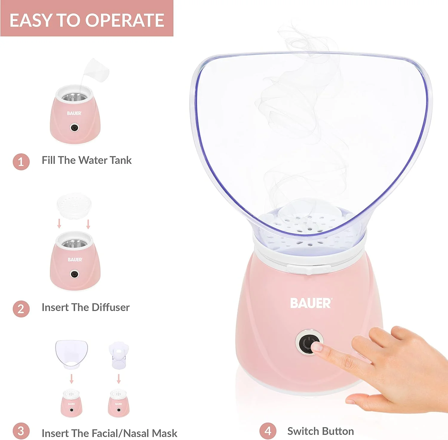 Bauer Professional Aqua Care Facial Steamer 38689 - Image 2