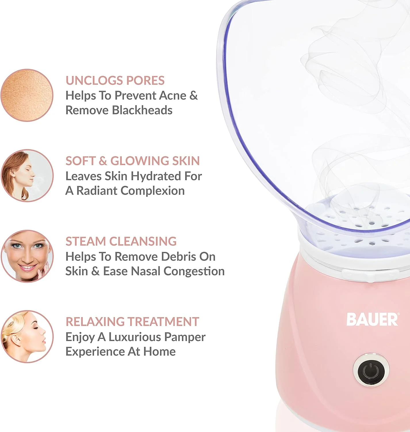 Bauer Professional Aqua Care Facial Steamer 38689 - Image 5