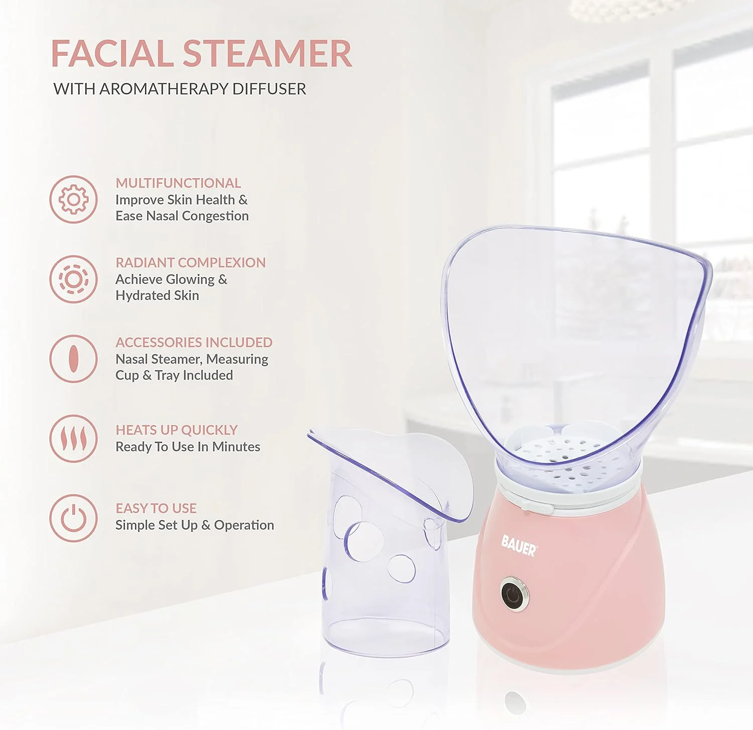 Bauer Professional Aqua Care Facial Steamer 38689 - Image 7