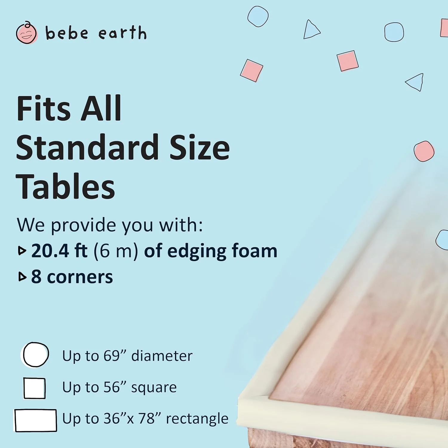 Bebe Earth 6M Baby Proofing Edge and Corner Guard Protector Set - Coffee Brown - Image 2