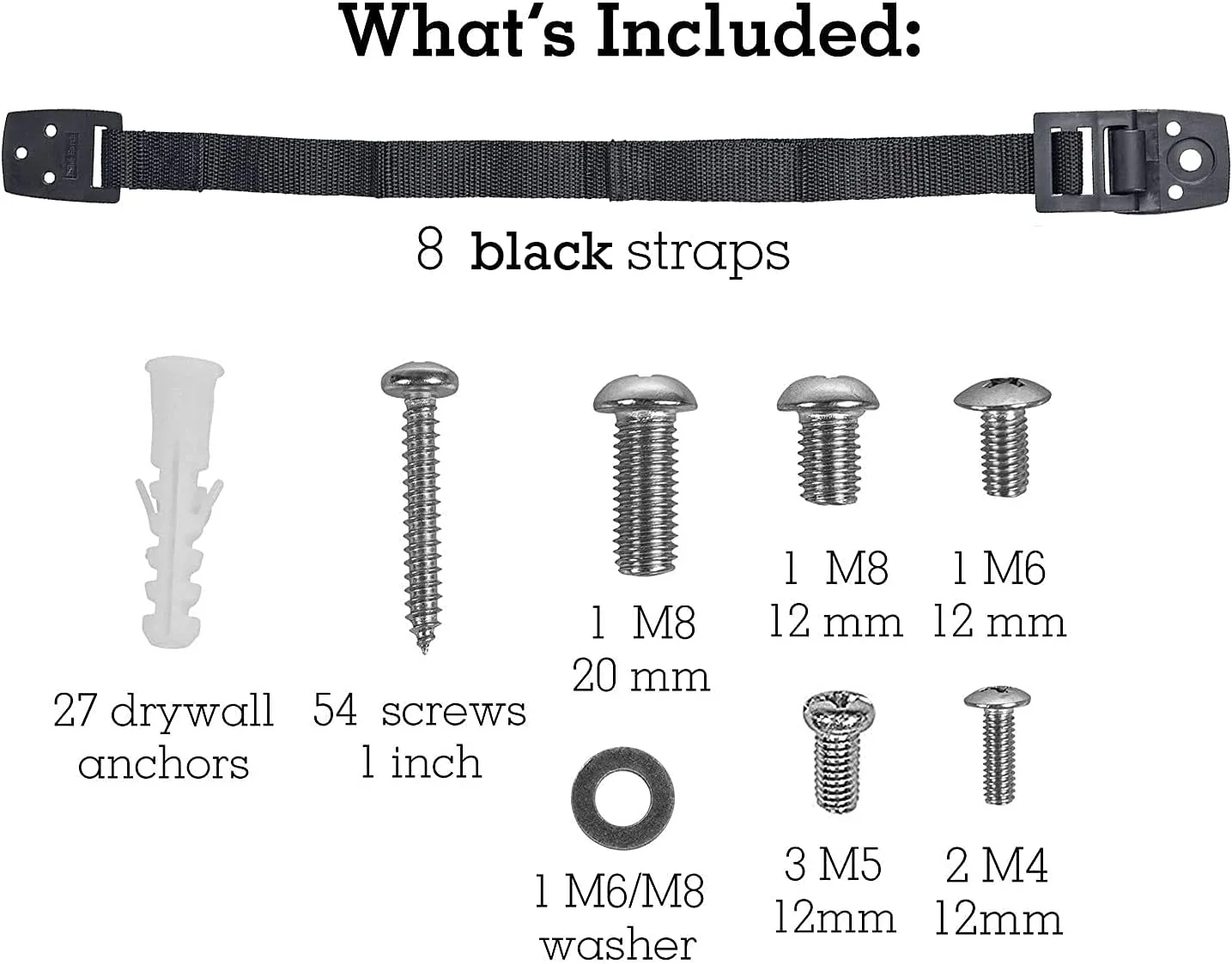 Bebe Earth Furniture Straps - Anti Tip Strap for Baby Proofing & Child Safety - 8 Pack - Black - Image 2