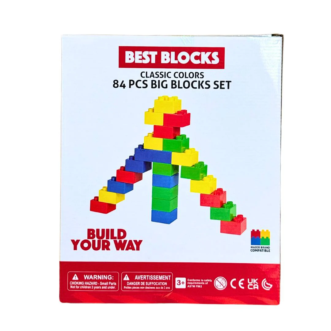 Best Blocks Big Blocks Set - Classic Colours 84 Pieces - Image 4