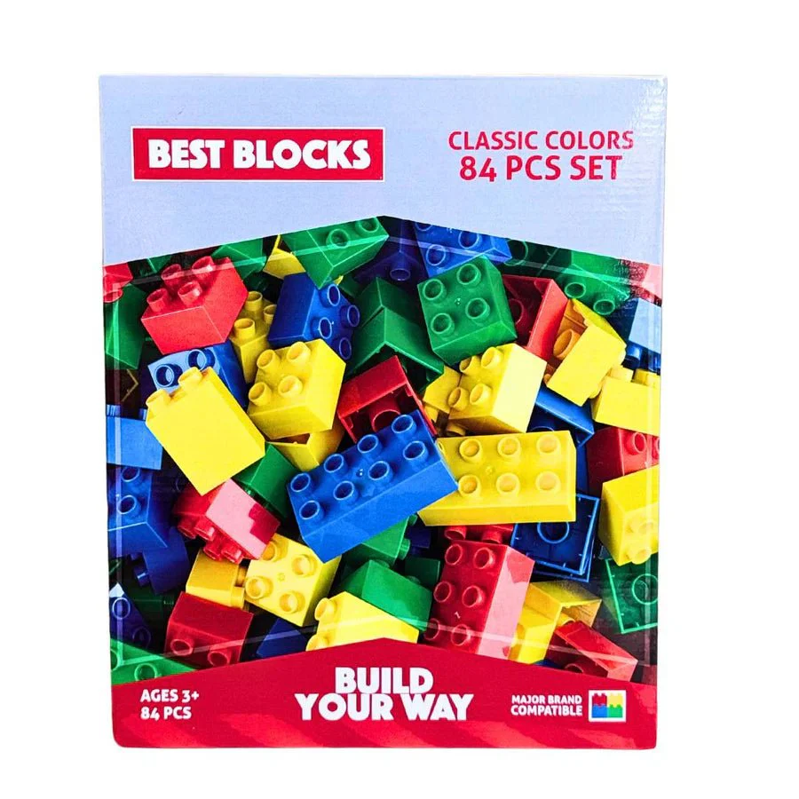 Best Blocks Kids Bricks Bundle - 84 Pieces & 2 Baseplates - Image 2