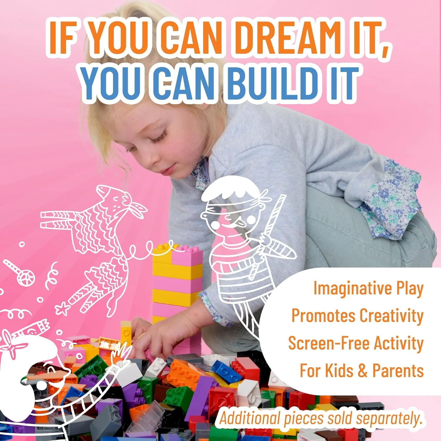 Best Blocks Kids Bricks Bundle - 84 Pieces & 2 Baseplates - Image 6