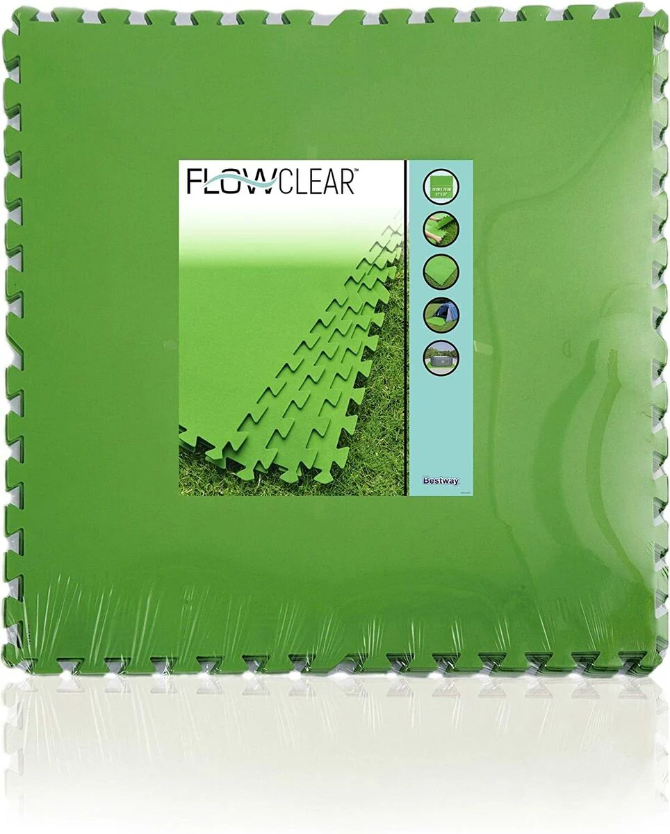 Bestway Green Large Interlocking Floor Foam Mats 78cm x 78cm - 9 tiles