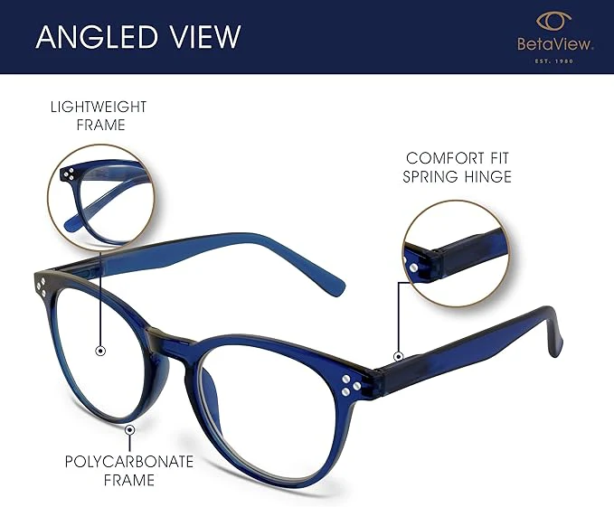 Betaview 4 Pack Retro Round Reading Glasses for Men & Women - 4 Colours (+1.5) - Image 2
