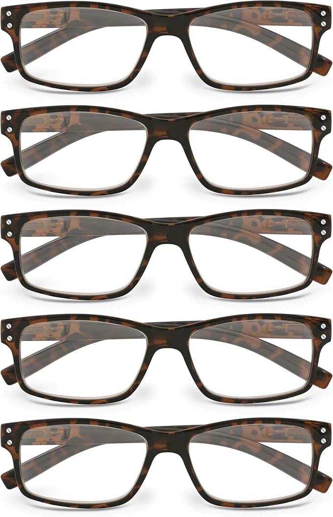 Betaview 5 Pack Reading Glasses for Men and Women (+2.00)