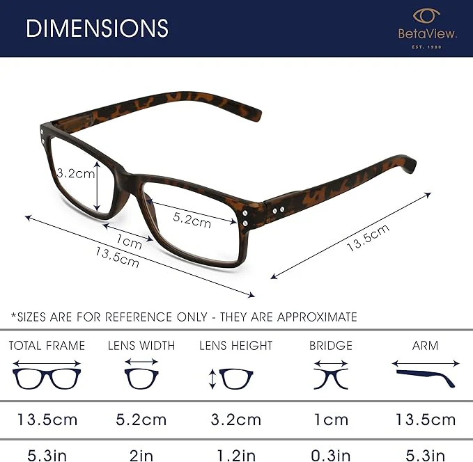 Betaview 5 Pack Reading Glasses for Men and Women (+2.00) - Image 3