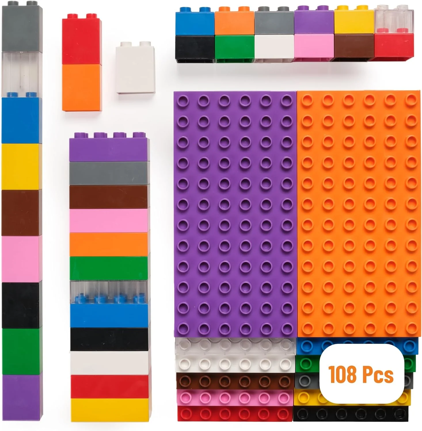 Big Brik Tower Set by Strictly Briks - 96 Briks & 12 Colours - Image 3