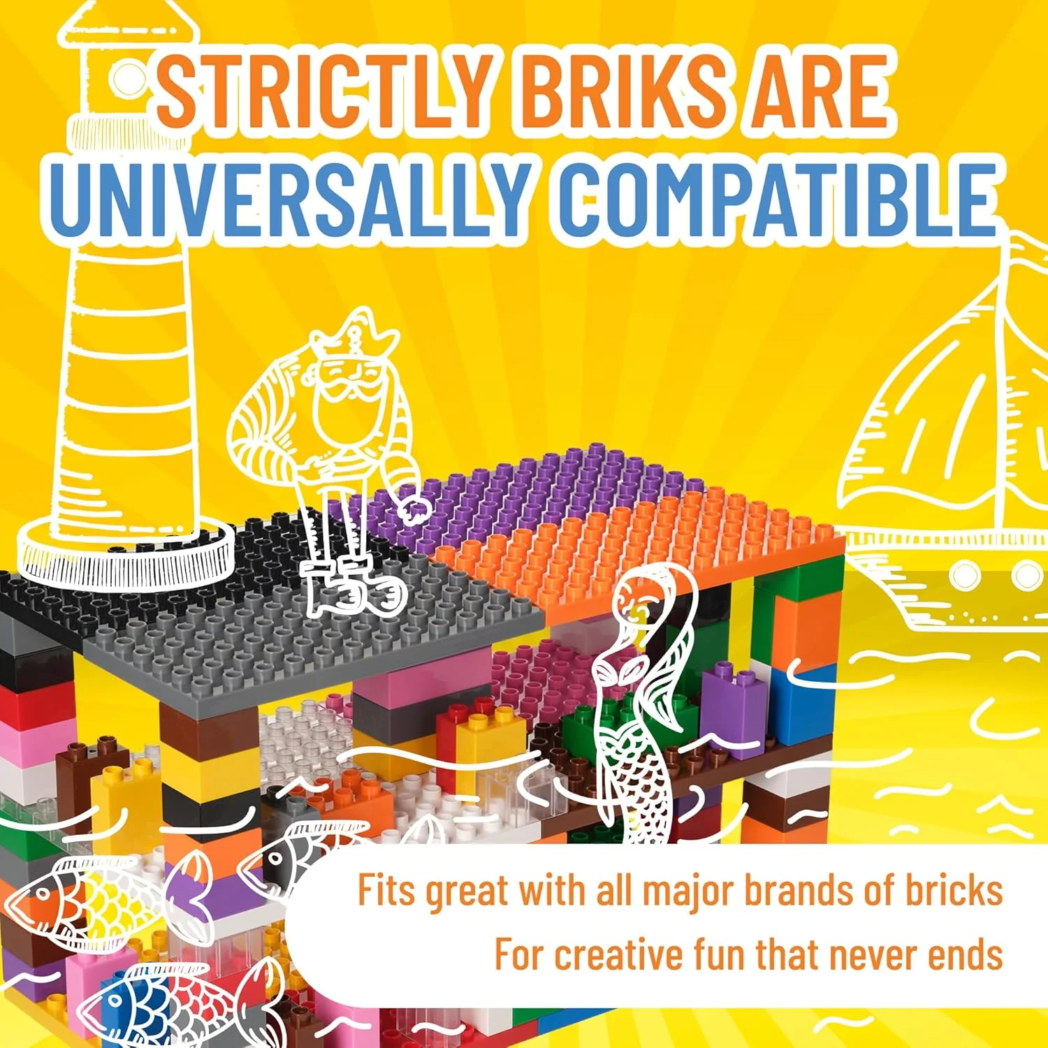 Big Brik Tower Set by Strictly Briks - 96 Briks & 12 Colours - Image 7