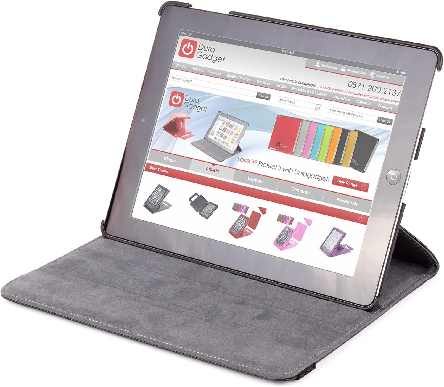 Black Faux Leather Rotating iPad Case For Apple iPad 4|iPad 3 - Image 2