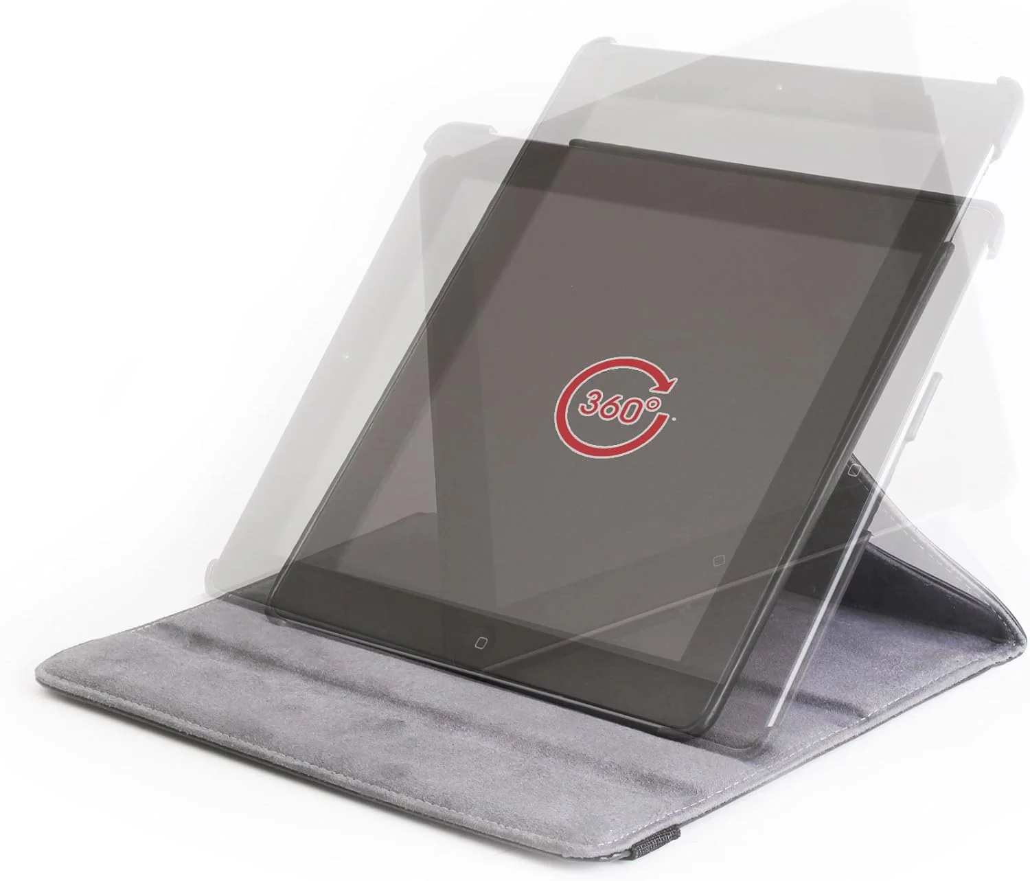 Black Faux Leather Rotating iPad Case For Apple iPad 4|iPad 3 - Image 4