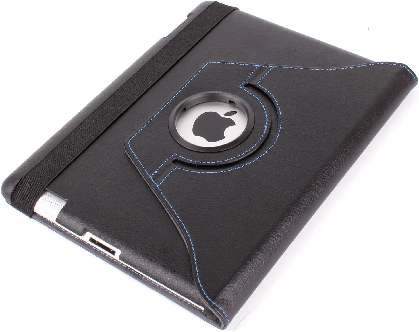 Black Faux Leather Rotating iPad Case For Apple iPad 4|iPad 3 - Image 8