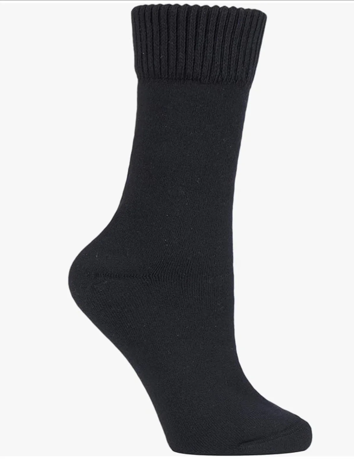 Black Heavy Cushioned Thermal Socks with Extra Wide Top - Size 6-11 (3 Pairs) - Image 2