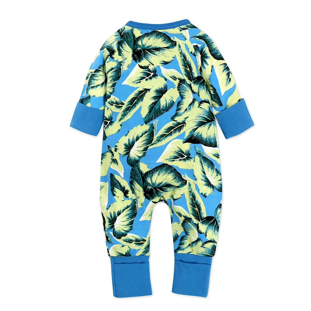 Blue Monstera Baby Zip Sleepsuit (Various Sizes) - Image 3