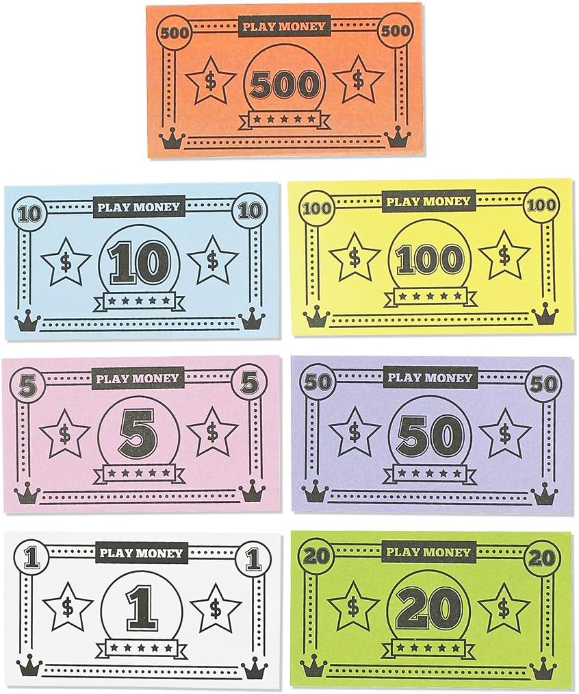 Blue Panda Board Game Play Money Set for Kids - 455 piece - Image 3