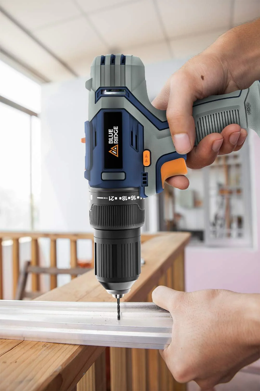 BLUE RIDGE Cordless Hammer Drill 20V Max with 2 x 1.5 Ah Li-ion Battery BR2808K2 - Image 5