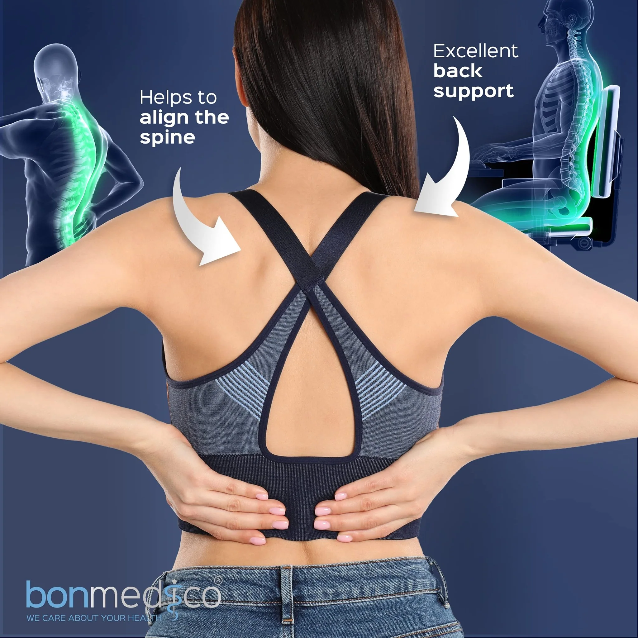 Bonmedico Orthopaedic Gel Seat/Desk Cushion - Blue - Image 3
