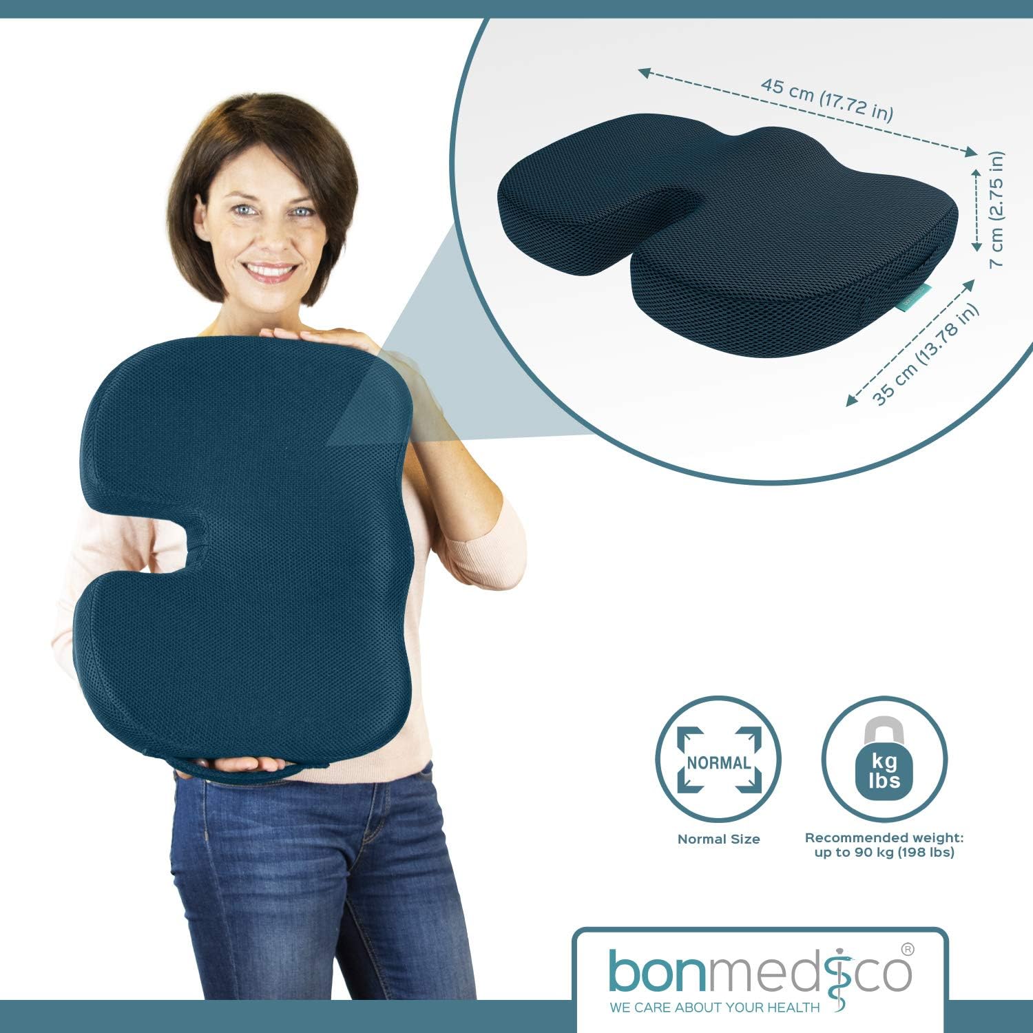 Bonmedico Orthopaedic Gel Seat/Desk Cushion - Blue - Image 4