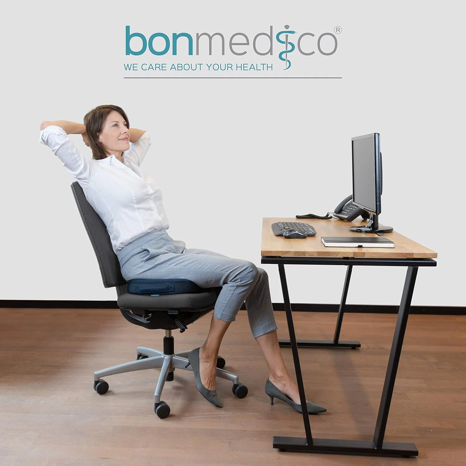 Bonmedico Orthopaedic Gel Seat/Desk Cushion - Blue - Image 6