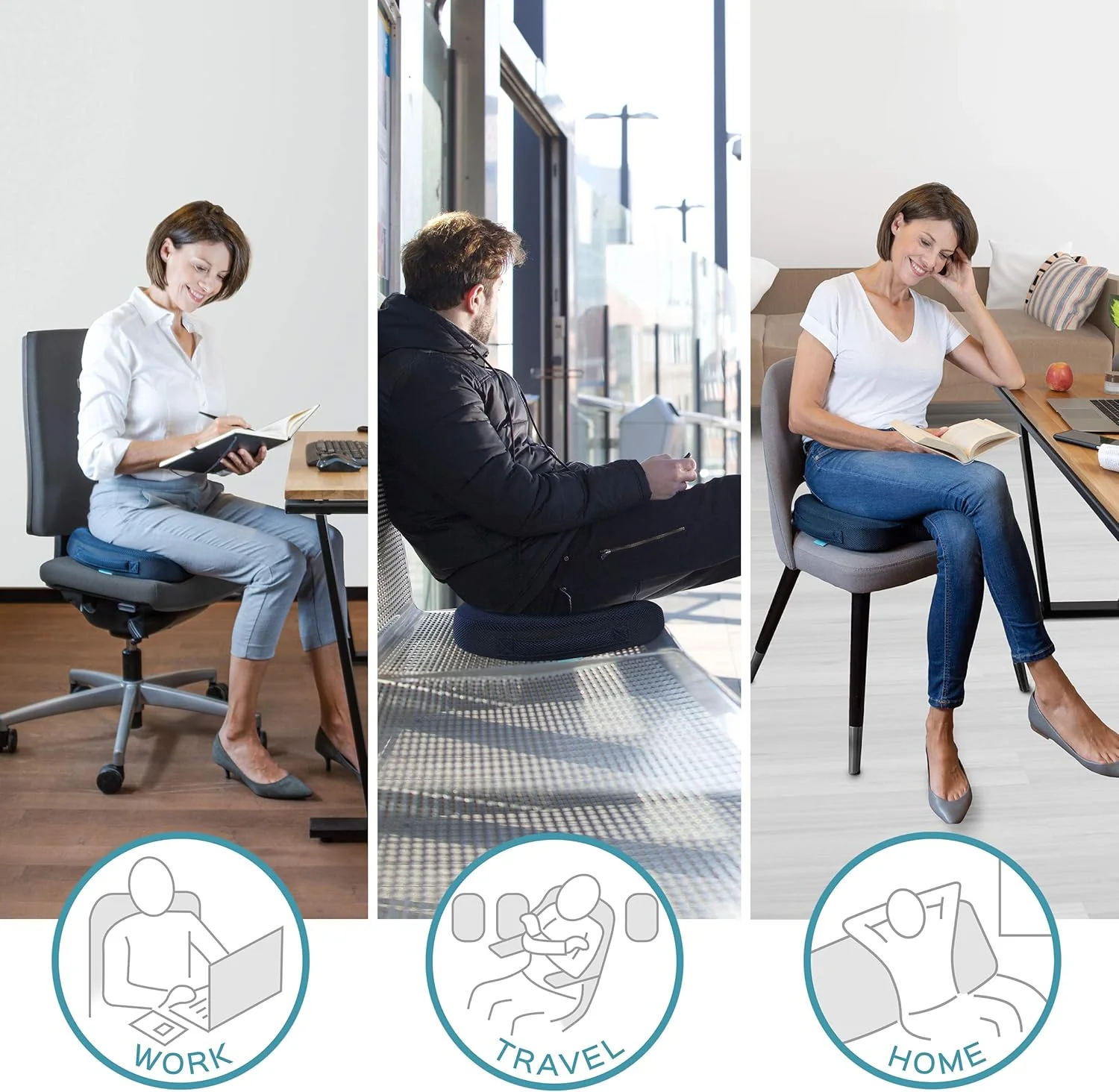 Bonmedico Orthopaedic Gel Seat/Desk Cushion - Blue - Image 7
