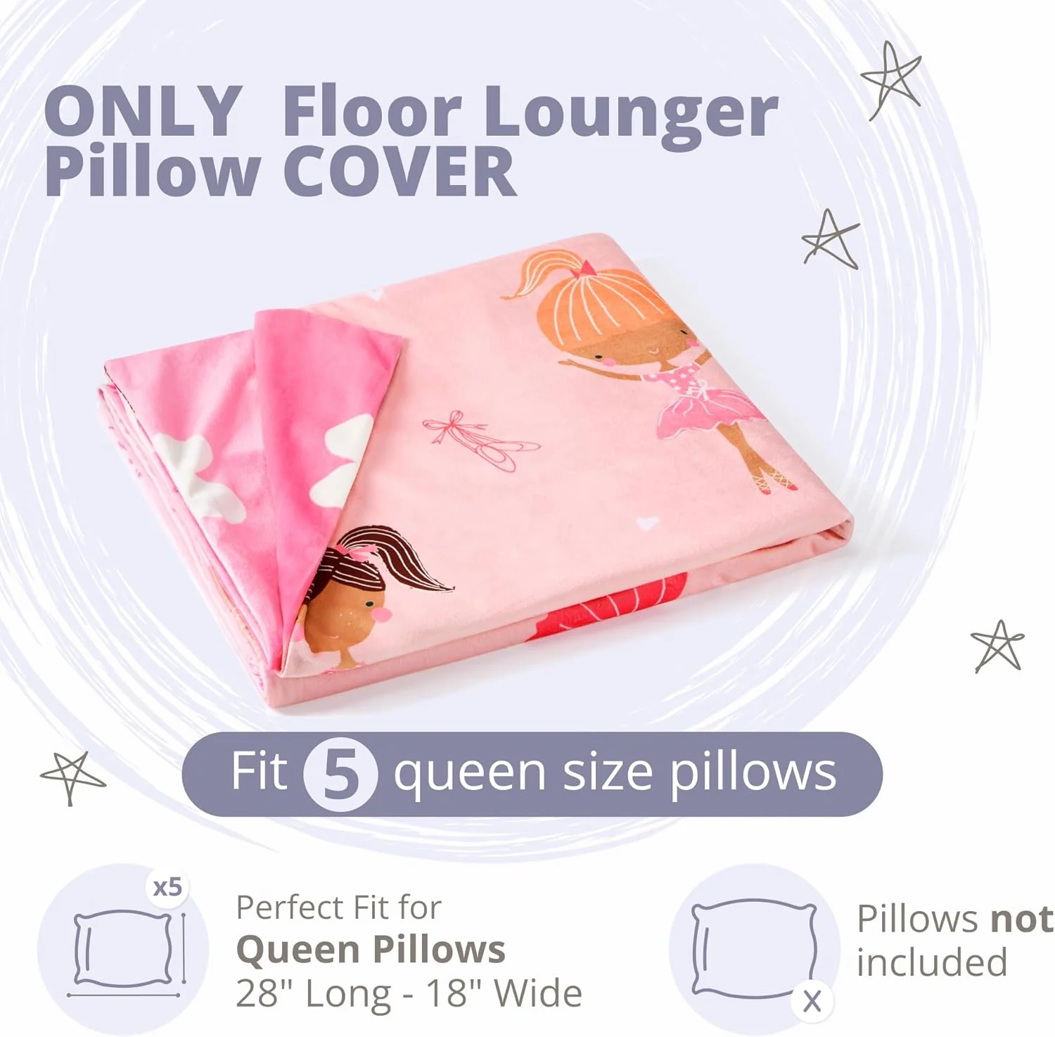Butterfly Craze Floor Pillow Case, Mattress Bed Lounger Cover - Black/White - Image 9