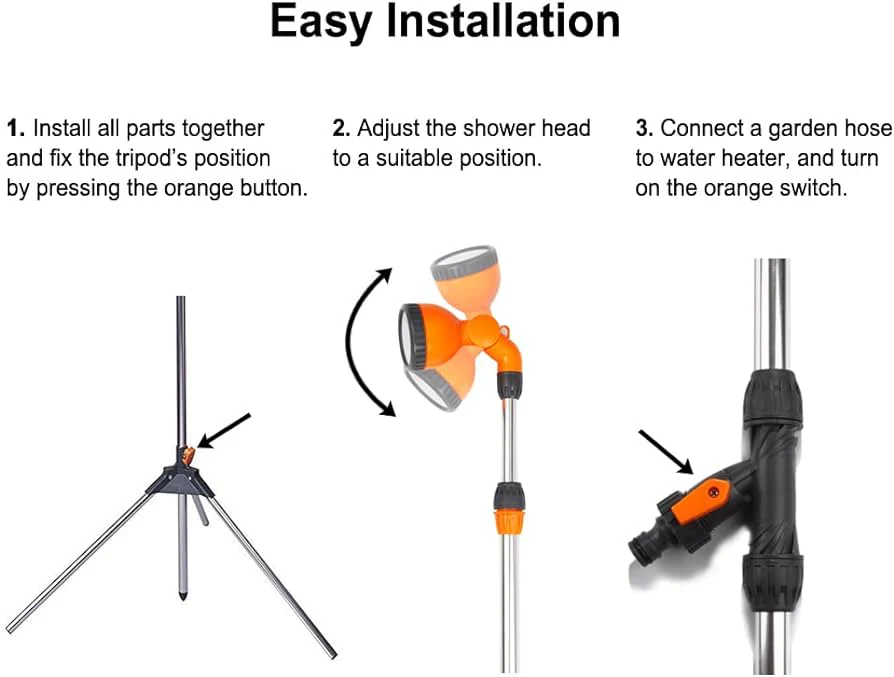Powapacs Outdoor Camping Shower with Stand - Image 3