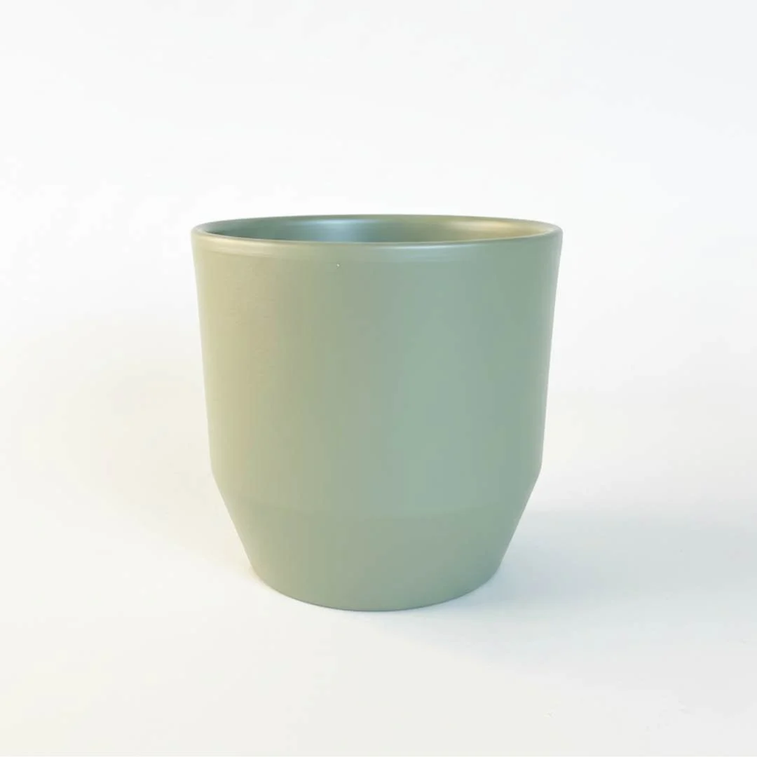 Ceramic Sage Green Pot - Fits up to 12cm Plant Pots