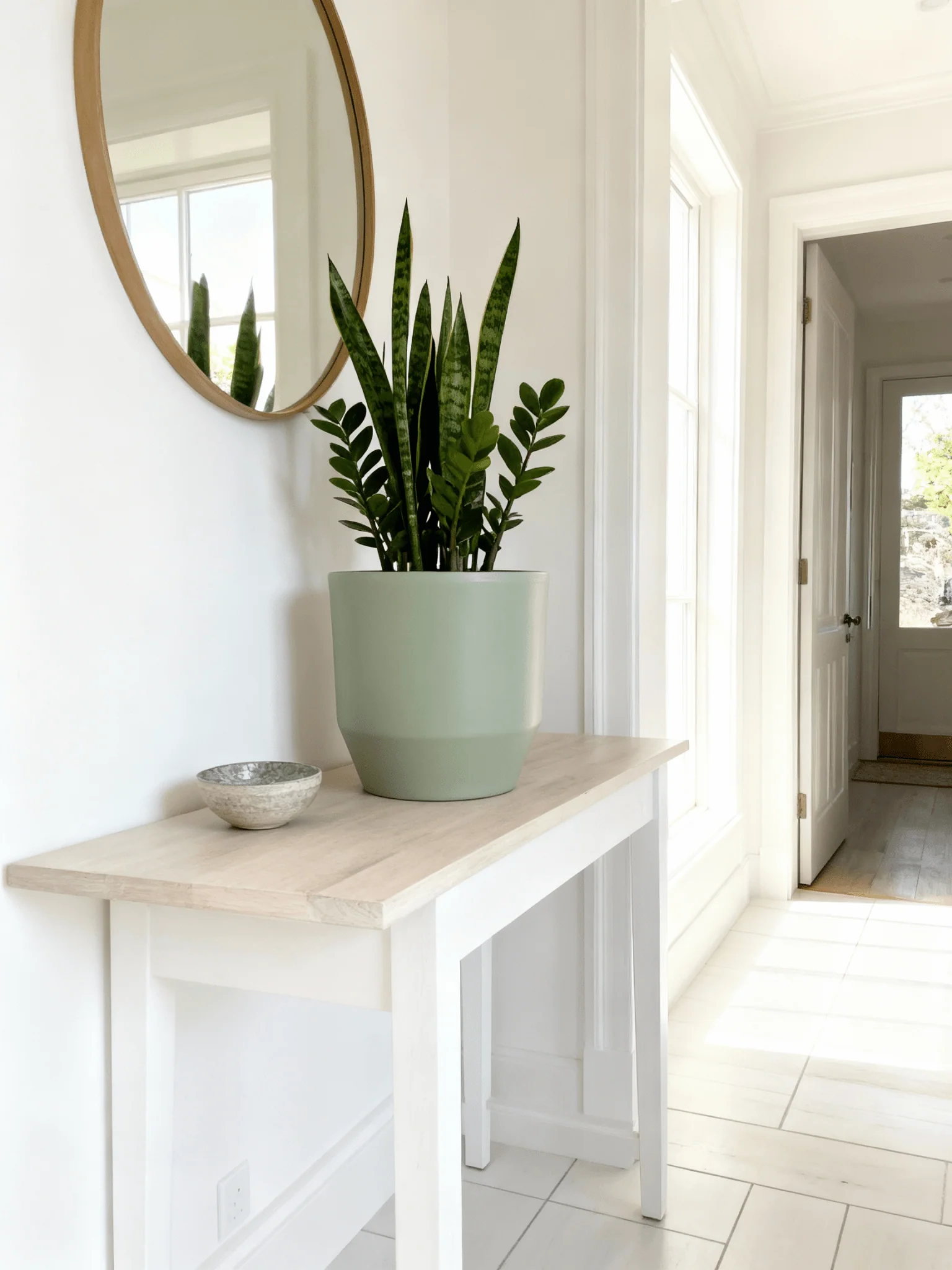 Ceramic Sage Green Pot - Fits up to 12cm Plant Pots - Image 3