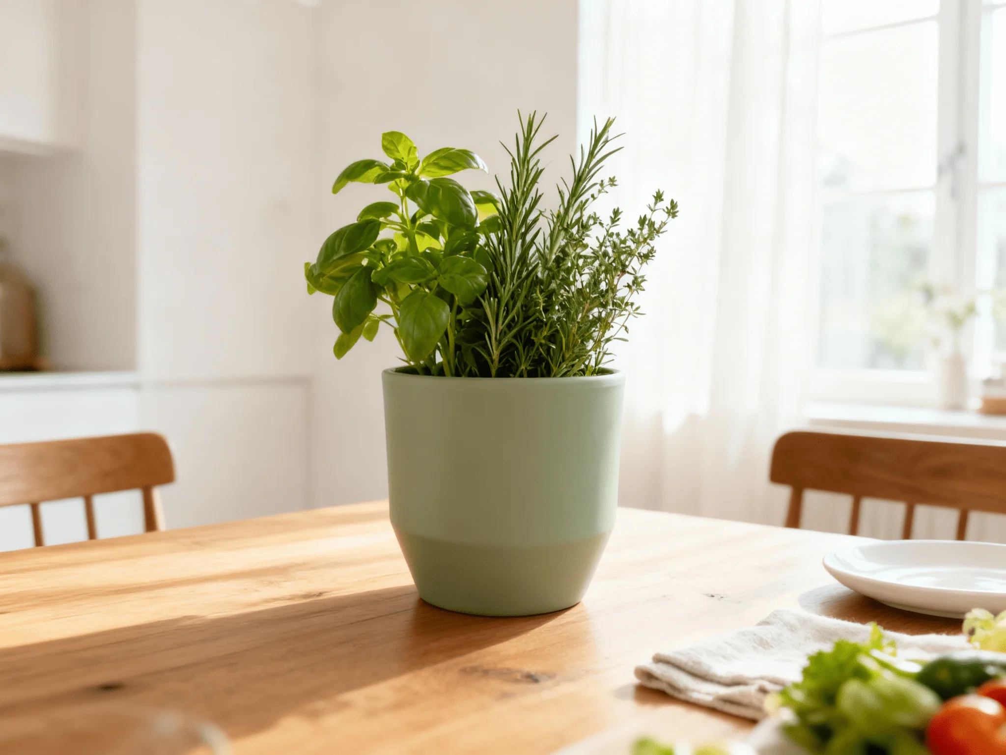 Ceramic Sage Green Pot - Fits up to 12cm Plant Pots - Image 4