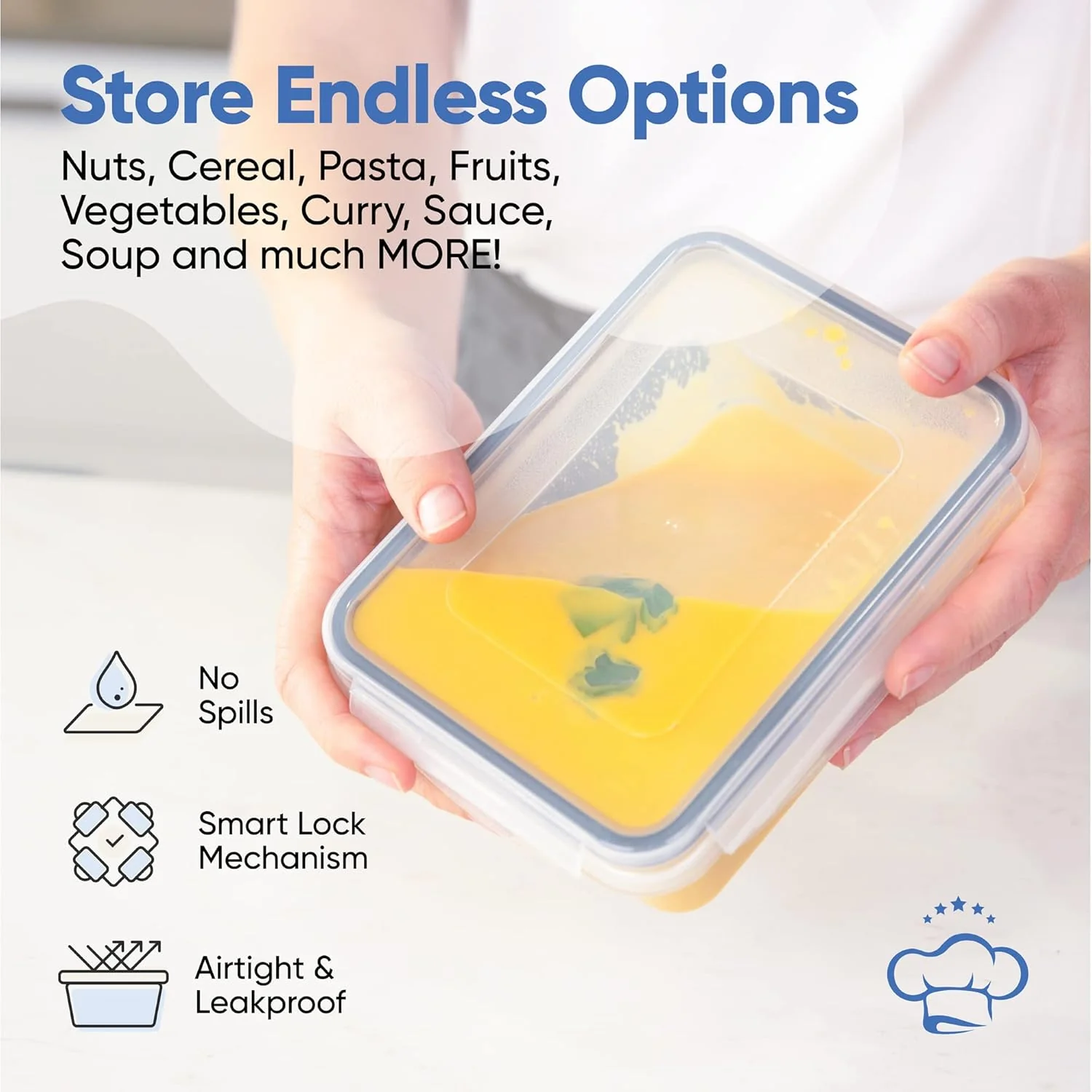 Chef's Path 16 Piece Set of Storage Boxes BPA Free – Labels & 1 Chalk Marker - Image 5