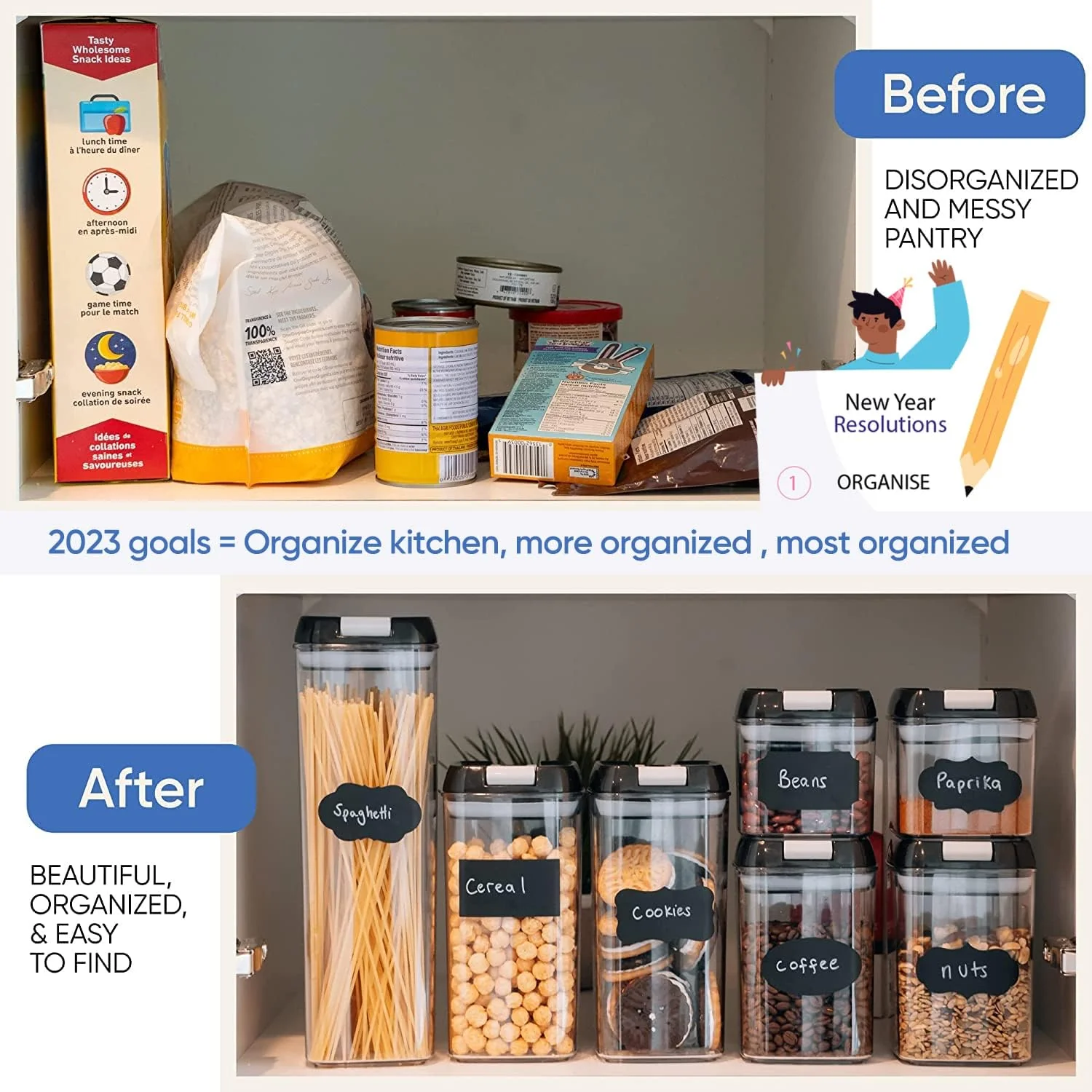 Chef's Path Airtight Food Storage Container Set - 7 Piece (With Labels & Marker) - Image 7