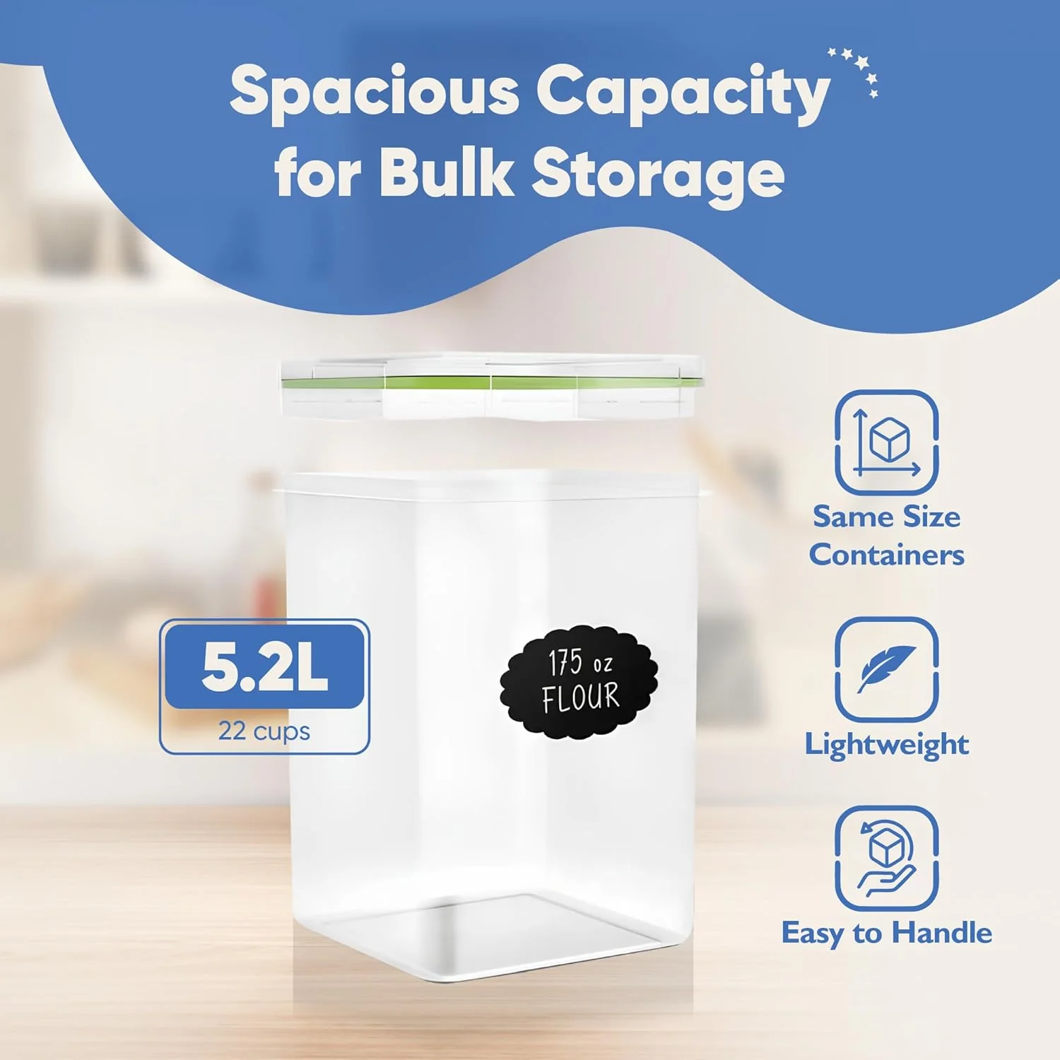 Chef's Path Kitchen Storage Box Set of 4 - XL (5.2L Each) - Image 4