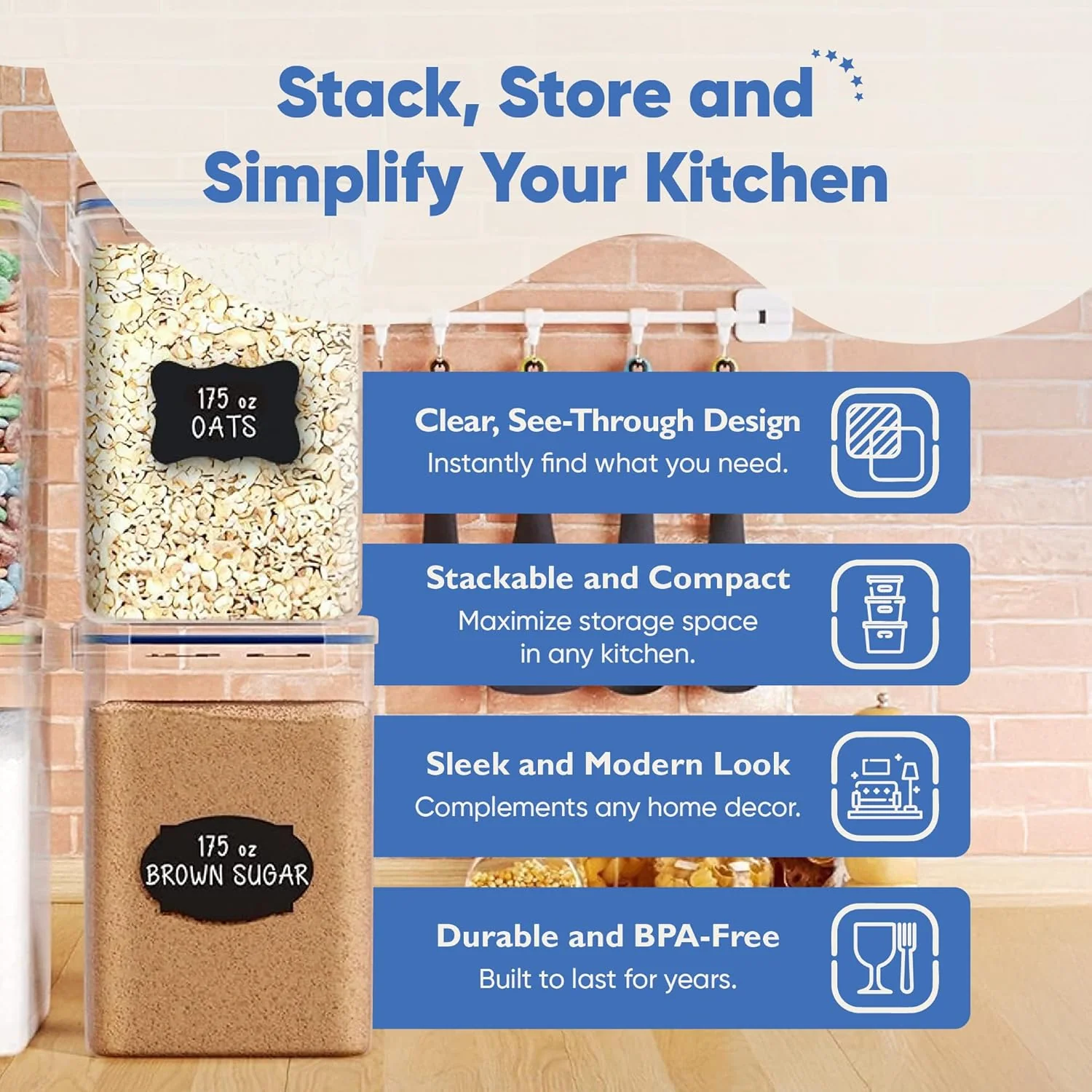 Chef's Path Kitchen Storage Box Set of 4 - XL (5.2L Each) - Image 5