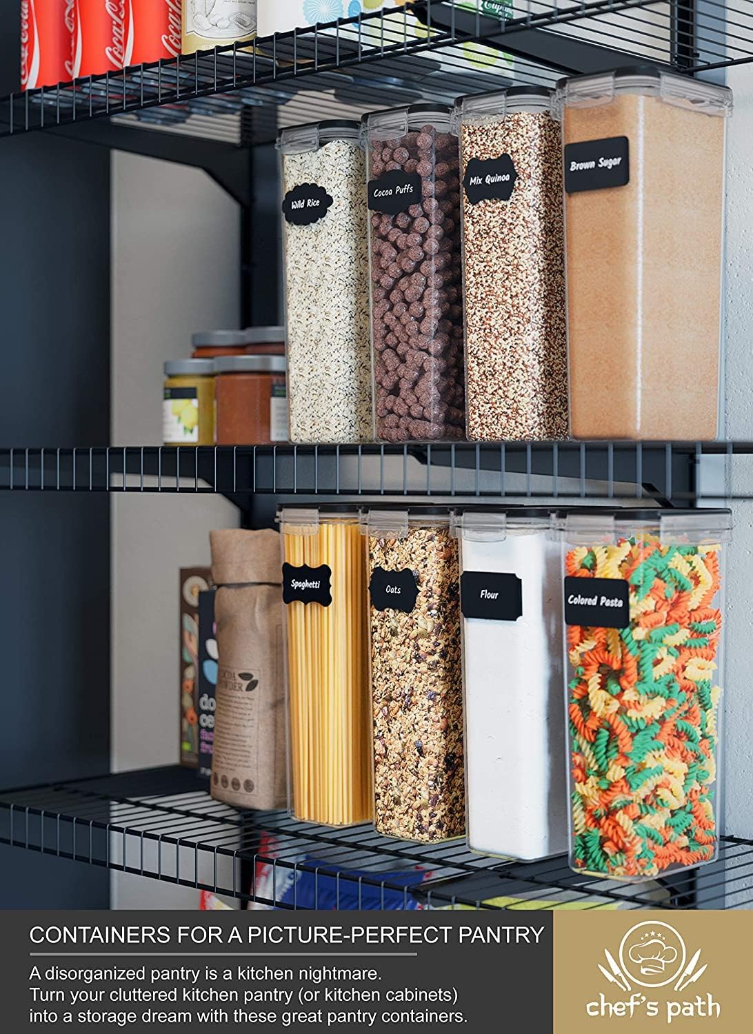 Chef's Path Kitchen Storage Box - Set of 8 (BPA Free 2.8L) - Image 6