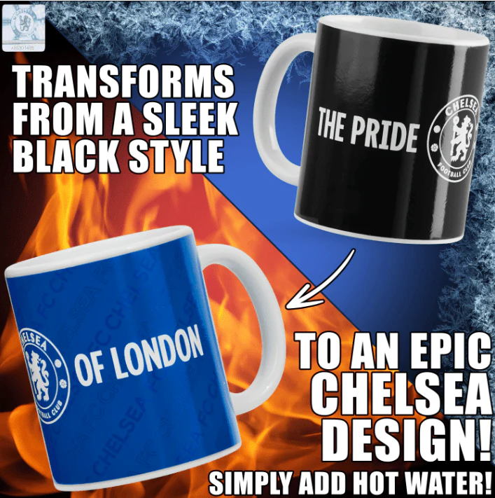 Chelsea F.C. Coffee Mug, 320ml Ceramic Heat Colour Changing Mug - Image 2