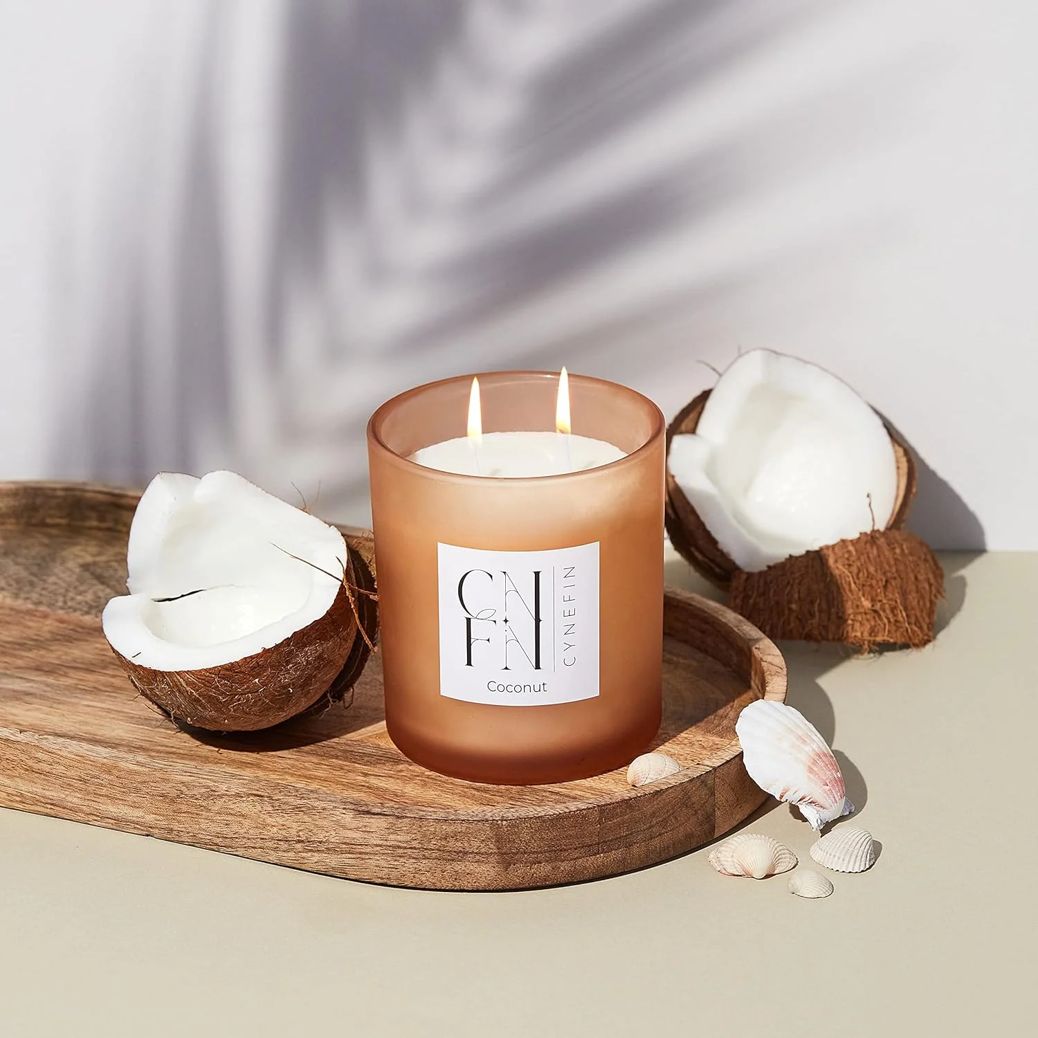 CNFN Coconut Scented Candle - 100% Coconut Wax (40 Hrs Burning) - Image 4