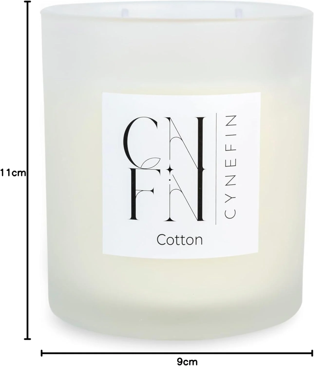 CNFN Fresh Linen Cotton Scented Candle - 100% Coconut Wax - 40hrs burning - Image 2