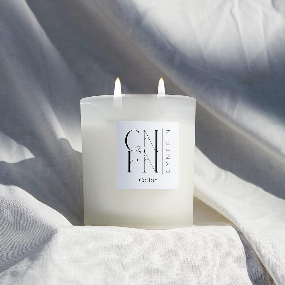 CNFN Fresh Linen Cotton Scented Candle - 100% Coconut Wax - 40hrs burning - Image 7