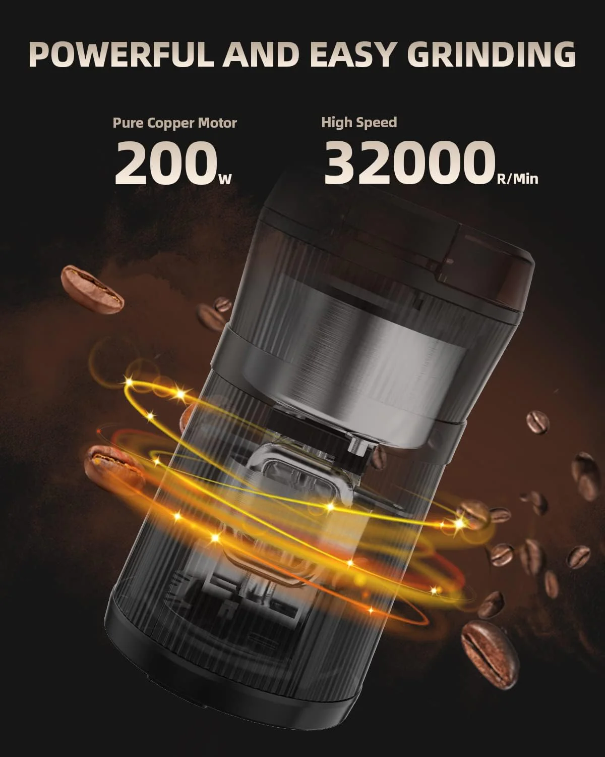 Coffee Grinder with Brush - 200W - Image 2