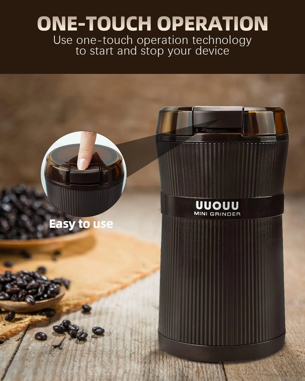 Coffee Grinder with Brush - 200W - Image 4